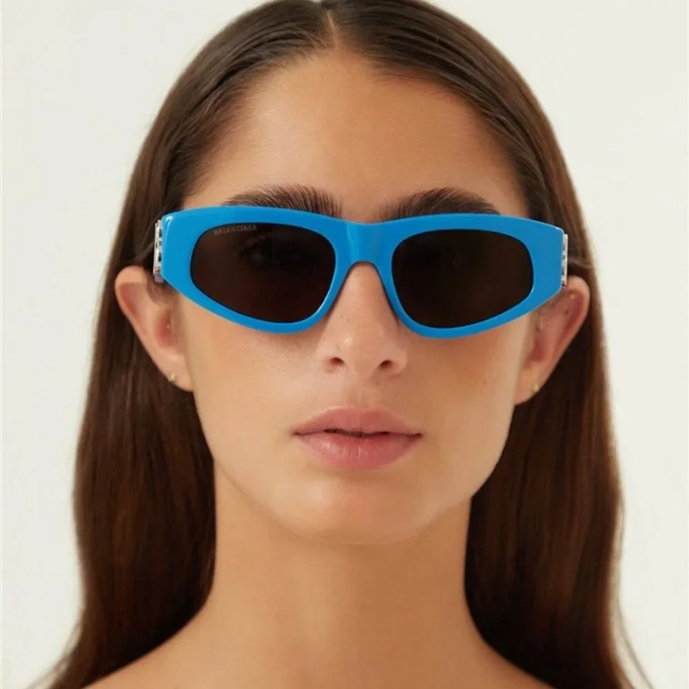 Balenciaga BB0095S 011 Blue Sunglasses NEW